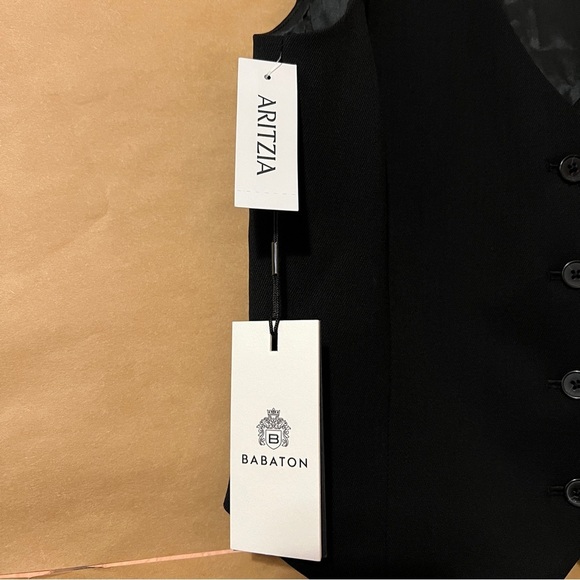Aritzia | NWT Babaton Deniro Vest Button Up Wool Suit Vest Top Black Size 2 - Picture 6 of 11